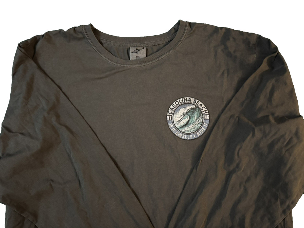 Shark Tees men's long sleeve Carolina Beach graphic t-shirt 4XL